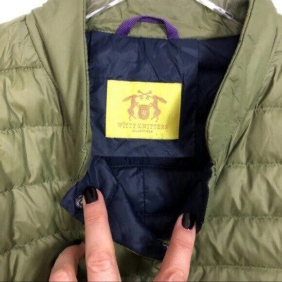 Witty Knitters | Green Long Sleeves Puffer Jacket Size Medium - Picture 7 of 8